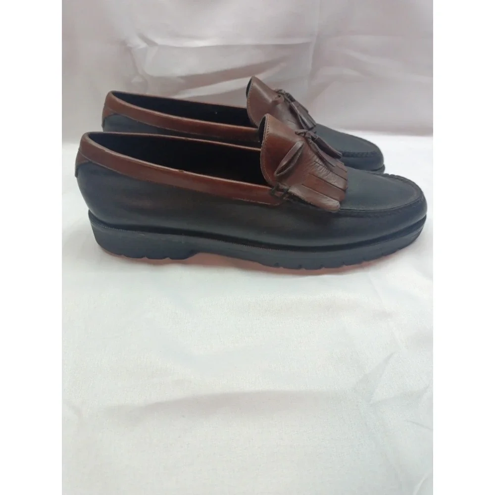 Cole Haan Country Men's Size 11 D Black/Brown Leather Kiltie Slip On Loafers